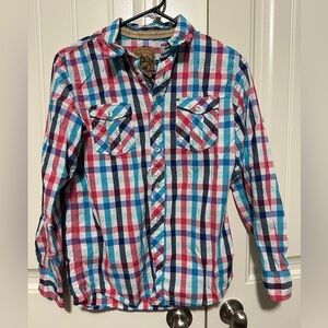 Boys large button down shirt